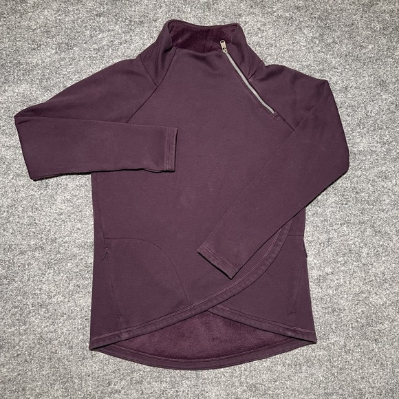 Athleta Tops - Athleta Size Small Athleisure Zipper Stretch Outdoor Sweater Purple Long Sleeve